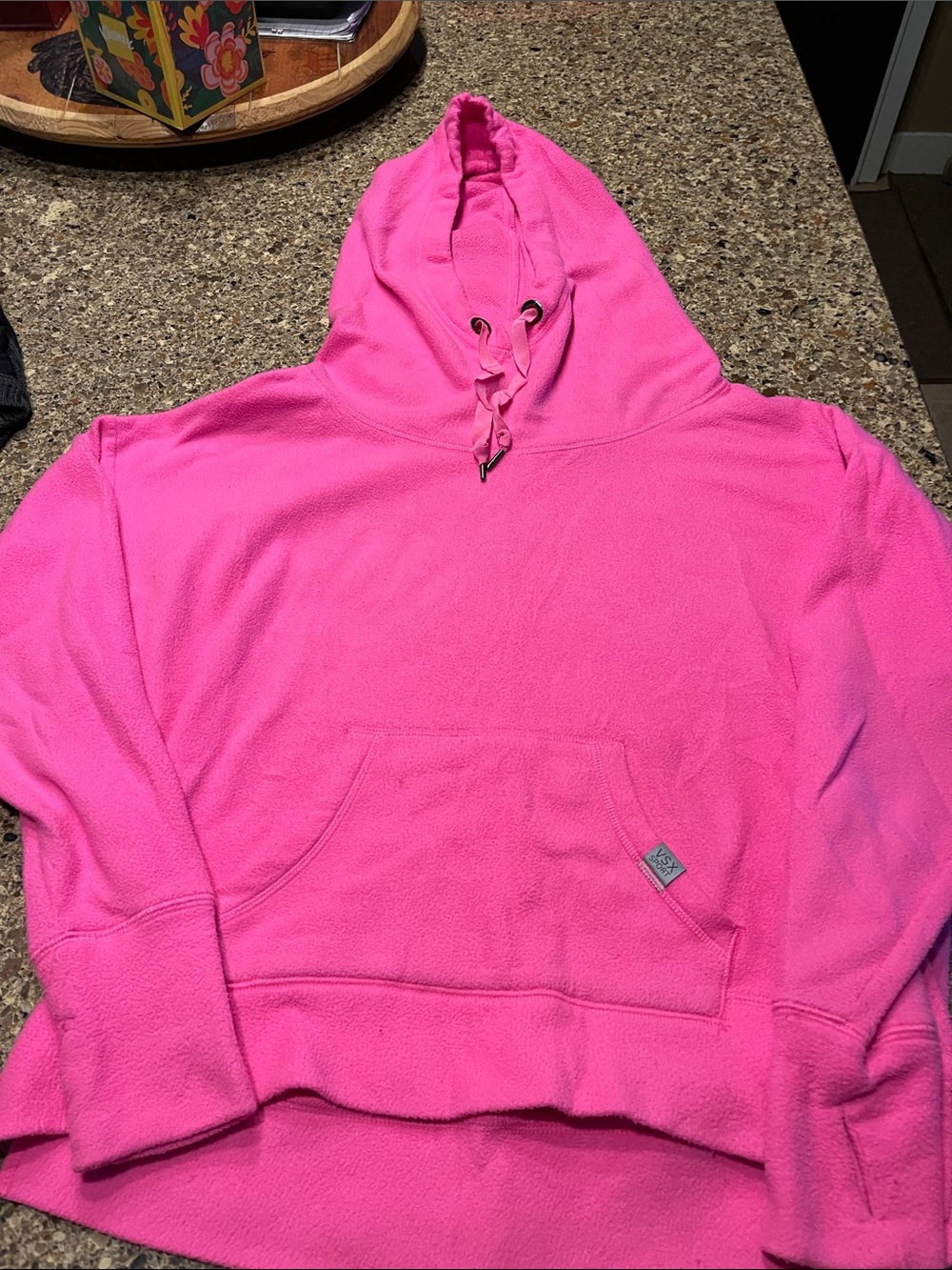 Victoria's Secret Bright Hot Pink Fleece Hoodie